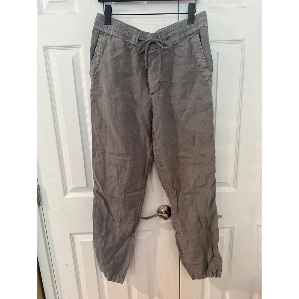 Standard James Perse Womens Grey 100% Linen Drawstring Jogger Pants Size 2/M
